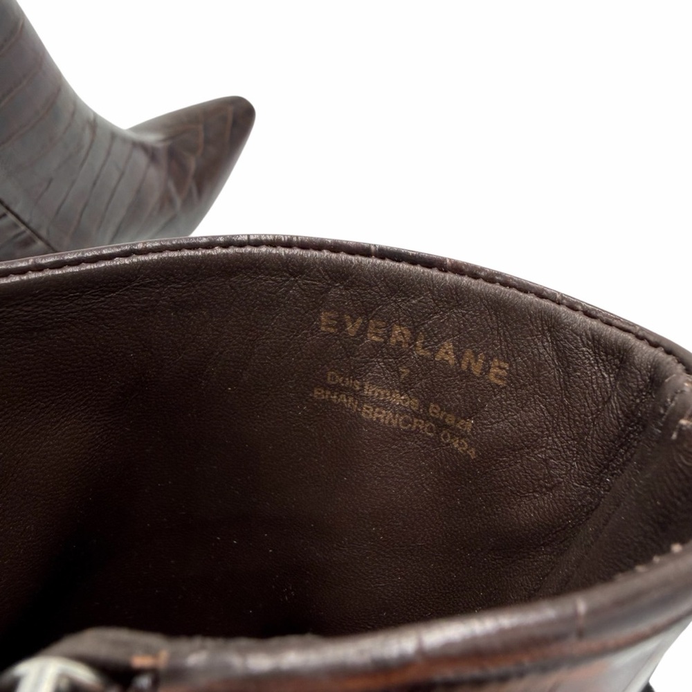 NEW Everlane Brown‎ Crocodile Leather Short Banana Boot in Size 7 - Picture 12 of 12